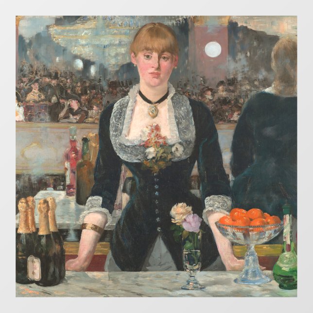 Autocollant Pour Fenêtre Un bar aux Folies-Bergère Edouard Manet (Feuille)