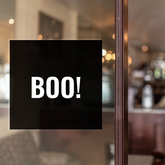 Autocollant Pour Fenêtre Un Boo Noir Simple Happy Halloween (Créateur téléchargé)