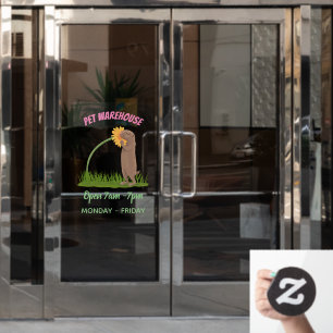 Autocollant Pour Fenêtre Un mignon chien de prairie reniflant la caricature