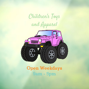 Autocollant Pour Fenêtre Un Pink Monster Cartoon