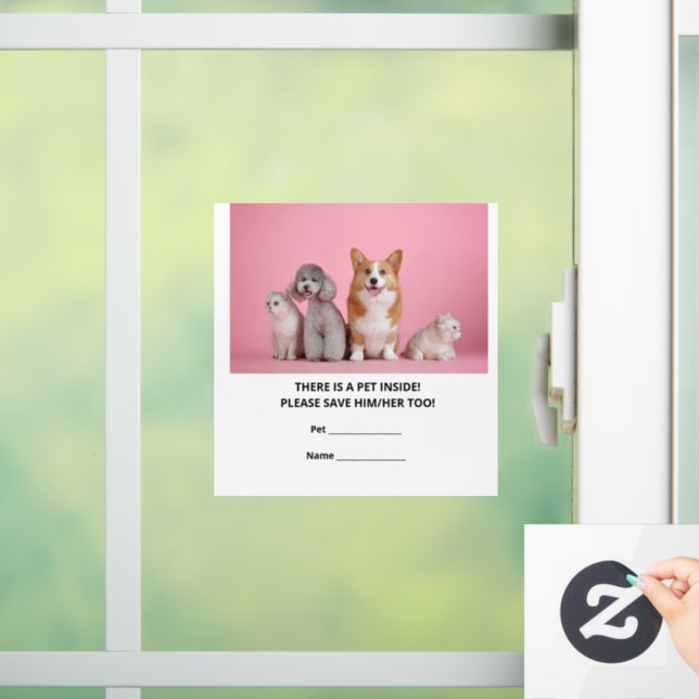 Autocollant Pour Fenêtre Une Secourt d'urgence pour animaux domestiques (Maison)