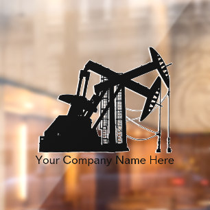 Autocollant Pour Fenêtre Unités de pompage à double huile - Couleur noire