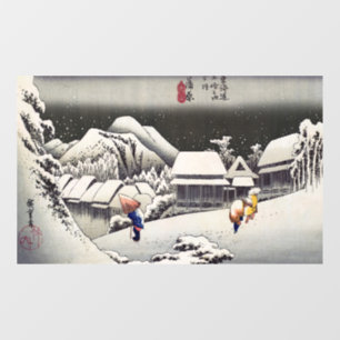 Autocollant Pour Fenêtre Utagawa Hiroshige - Neige du soir à Kanbara