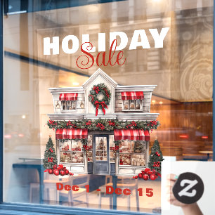 AUTOCOLLANT POUR FENÊTRE VACANCES VENTE DÉCORÉE MAGASIN DE NOËL