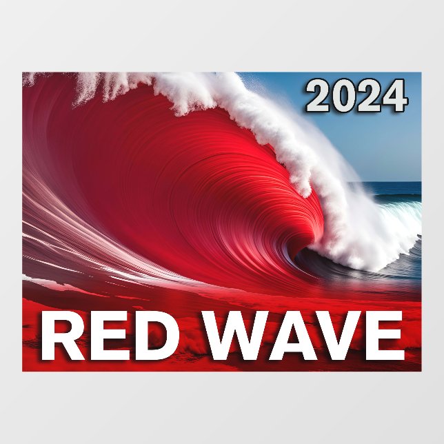Autocollant Pour Fenêtre VAGUE ROUGE 2024 - Tsunami oculaire (Feuille)