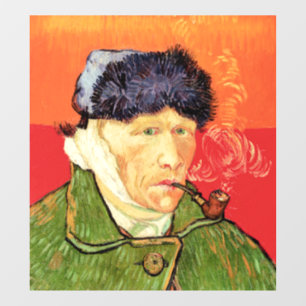 Autocollant Pour Fenêtre Van Gogh - Autoportrait avec l'oreille bandée et p