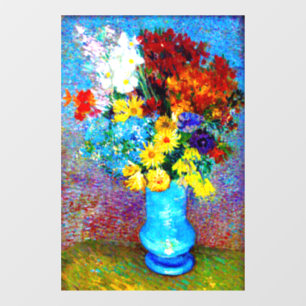 Autocollant Pour Fenêtre Van Gogh Flowers dans un Vase Bleu