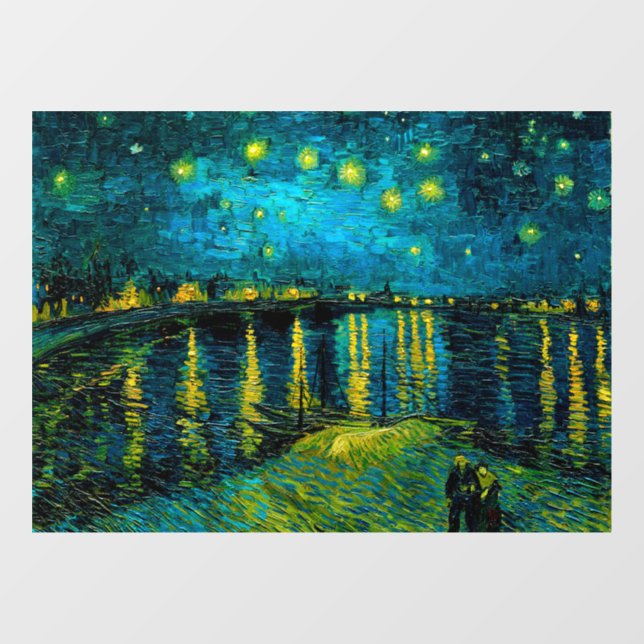 Autocollant Pour Fenêtre Van Gogh Nuit étoilée sur le Rhône (Feuille)
