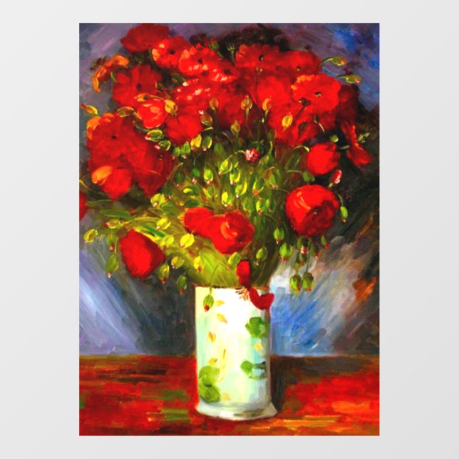 Autocollant Pour Fenêtre Van Gogh Red Poppies (Feuille)