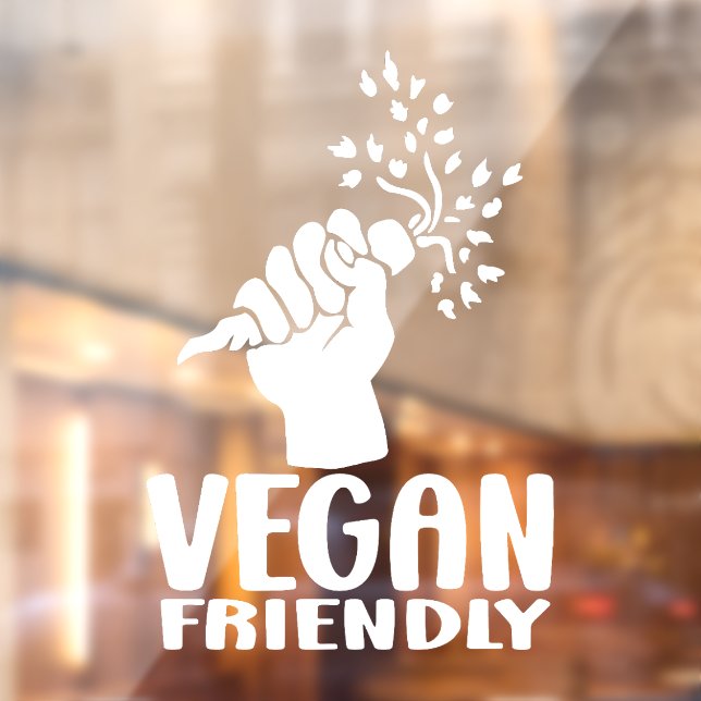 Autocollant Pour Fenêtre Vegan Friendly, Plante Powered, (Feuille 2)