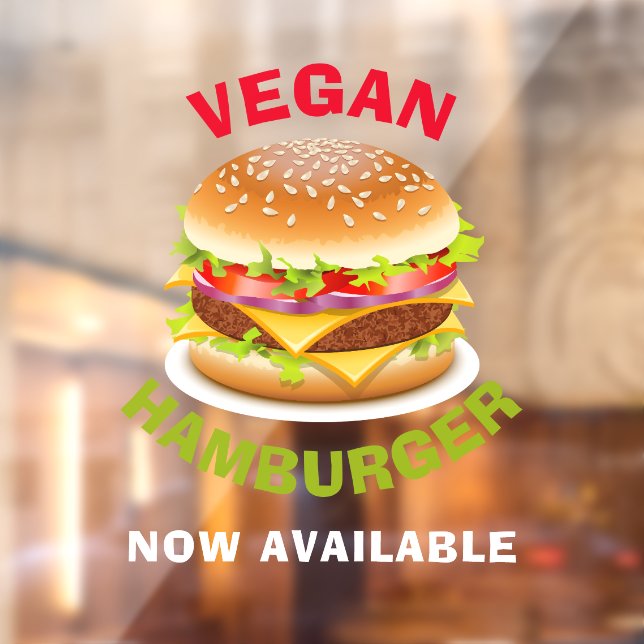 Autocollant Pour Fenêtre Vegan Hamburger Fenêtre personnalisée Clouer (Feuille 2)