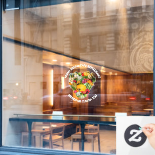 Autocollant Pour Fenêtre Vegan Restaurant Café Ou Propriétaire De Bistro