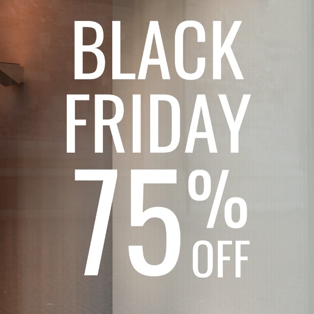 Autocollant Pour Fenêtre Vente au magasin Black Friday | Blanc minimal pour (Créateur téléchargé)