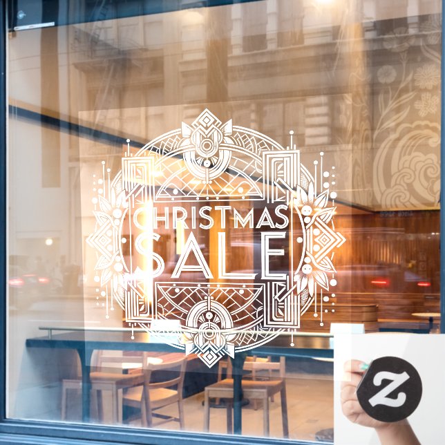 Autocollant Pour Fenêtre Vente de Noël (Fenêtre de café)