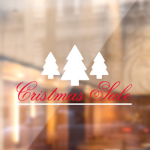 Autocollant Pour Fenêtre Vente de Noël, arbres forestiers