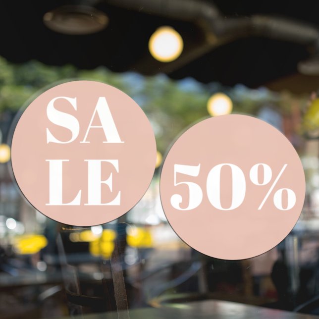 Autocollant Pour Fenêtre Vente de vitrine de magasin moderne rose pastel (Créateur téléchargé)