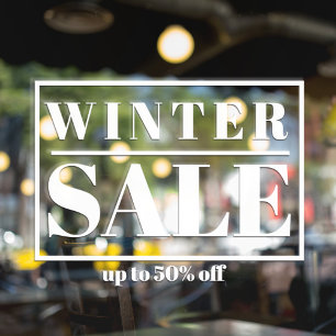 Autocollant Pour Fenêtre Vente d'hiver de vitrine de magasin moderne
