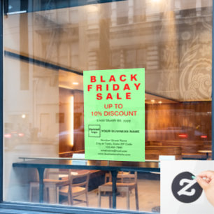 Autocollant Pour Fenêtre Vente du Black Friday Entreprise Vert Clair