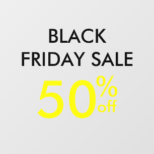 Autocollant Pour Fenêtre Vente en magasin Black Friday Noir et Jaune Fenêtr