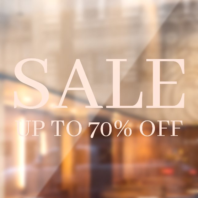 Autocollant Pour Fenêtre Vente magasin | Élégant Business Chic Peach Pink (Feuille 2)