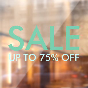 Autocollant Pour Fenêtre Vente magasin Remise entreprise Vert moderne