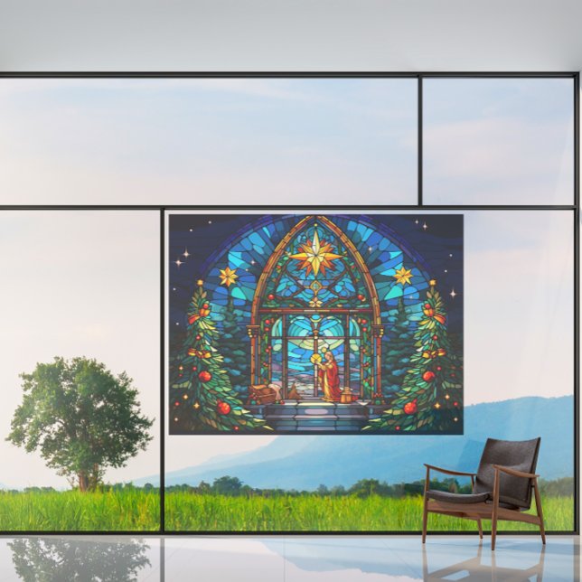 Autocollant Pour Fenêtre Verre en toile de fond Nativité Scène Noël Eglise  (Créateur téléchargé)