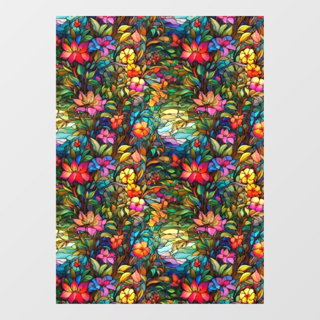 Autocollant Pour Fenêtre Verre tendu Floral sans couture Motif Clouage de f (Feuille)