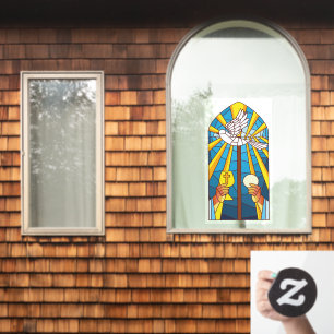 Autocollant Pour Fenêtre Verre Trait Sainteté Masse Hôte Et Chalice