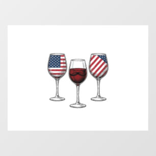 Autocollant Pour Fenêtre Verres à vin patriotiques dessin de t-shirt vector