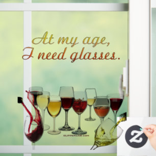 Autocollant Pour Fenêtre Verres à vin SlipperyJoe's jeu de mots coquin roug