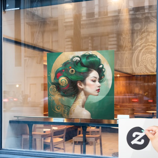 Autocollant Pour Fenêtre « Vesendra » - Beauté Sculptée, Muse Éternelle (Fenêtre de café)
