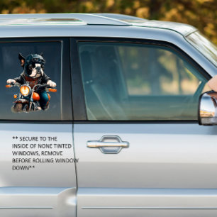 Autocollant Pour Fenêtre Vieux Style French Bulldog Lil Biker Dude