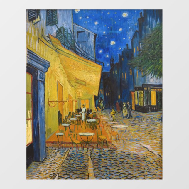Autocollant Pour Fenêtre Vincent van Gogh - Café Terrasse en soirée (Feuille)