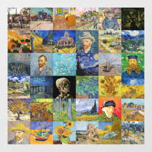 Autocollant Pour Fenêtre Vincent van Gogh - chefs-d'oeuvre Mosaic Patchwork