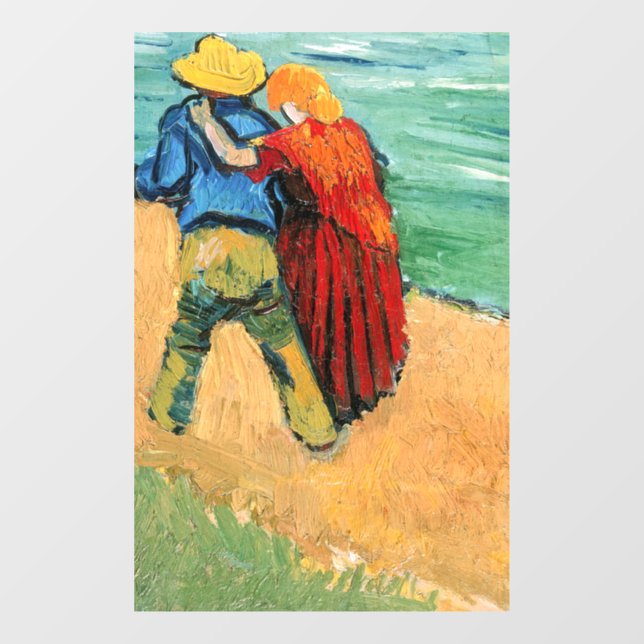 Autocollant Pour Fenêtre Vincent van Gogh - Deux amoureux (Feuille)