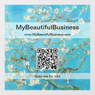 Autocollant Pour Fenêtre Vincent Van Gogh - Fleur d'amandier Code QR