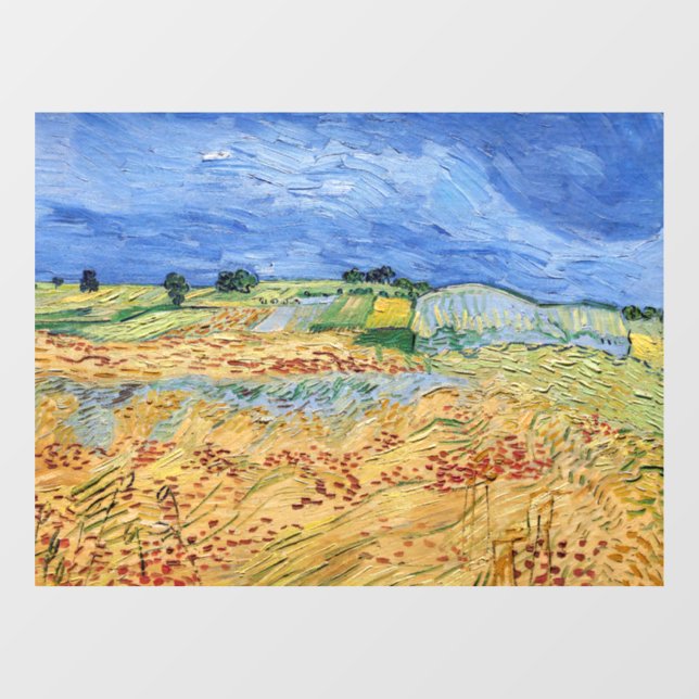 Autocollant Pour Fenêtre Vincent van Gogh - Les champs / Plaine à Auvers (Feuille)