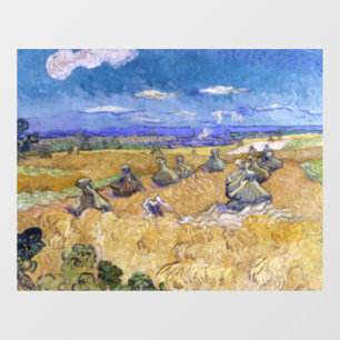 Autocollant Pour Fenêtre Vincent van Gogh - Meules de blé avec des moissonn