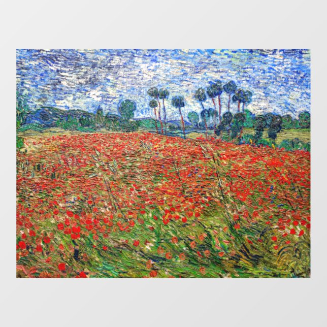 Autocollant Pour Fenêtre Vincent van Gogh - Poppy Field (Feuille)