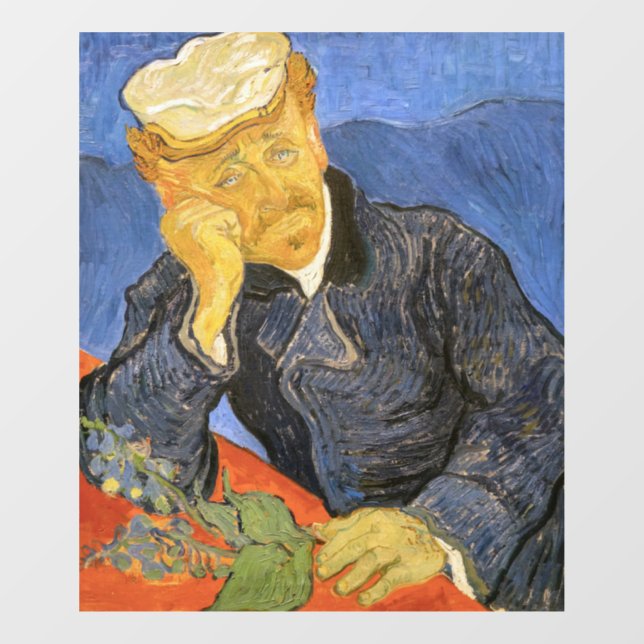 Autocollant Pour Fenêtre Vincent Van Gogh - Portrait du Docteur Paul Gachet (Feuille)