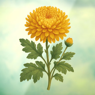 Autocollant Pour Fenêtre Vintage Chrysanthemum