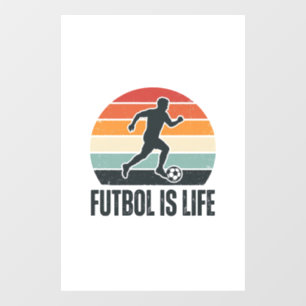 Autocollant Pour Fenêtre Vintage Futbol est la vie Conception de maillot de