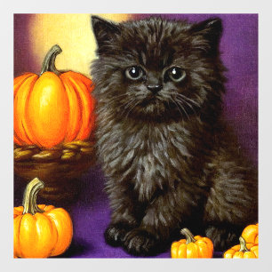 Autocollant Pour Fenêtre Vintage Halloween Kitten