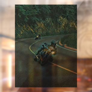 Autocollant Pour Fenêtre vintage motorcycle art