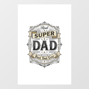Autocollant Pour Fenêtre Vintage Super Papa Badge Conception de T-Shirt_1