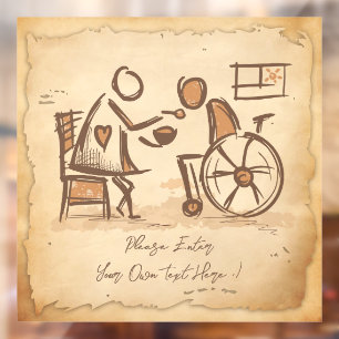 Autocollant Pour Fenêtre Vintage Vieux Mode Aide-soignant, Infirmière