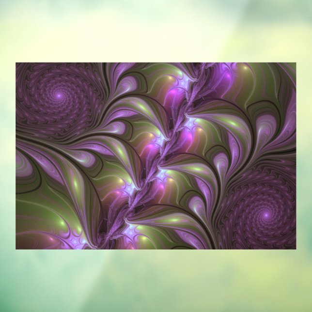 Autocollant Pour Fenêtre Violet Abstrait violet violet kaki fractal (Feuille 3)