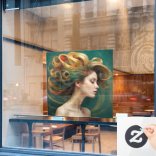 Autocollant Pour Fenêtre « Virelle » - Opulence en vagues émeraude