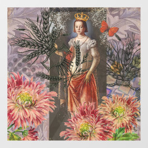 Autocollant Pour Fenêtre Virgo Woman Portrait Antique Coloré Riche