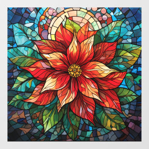 Autocollant Pour Fenêtre Vitrage de Noël Poinsettia Clou de fenêtre